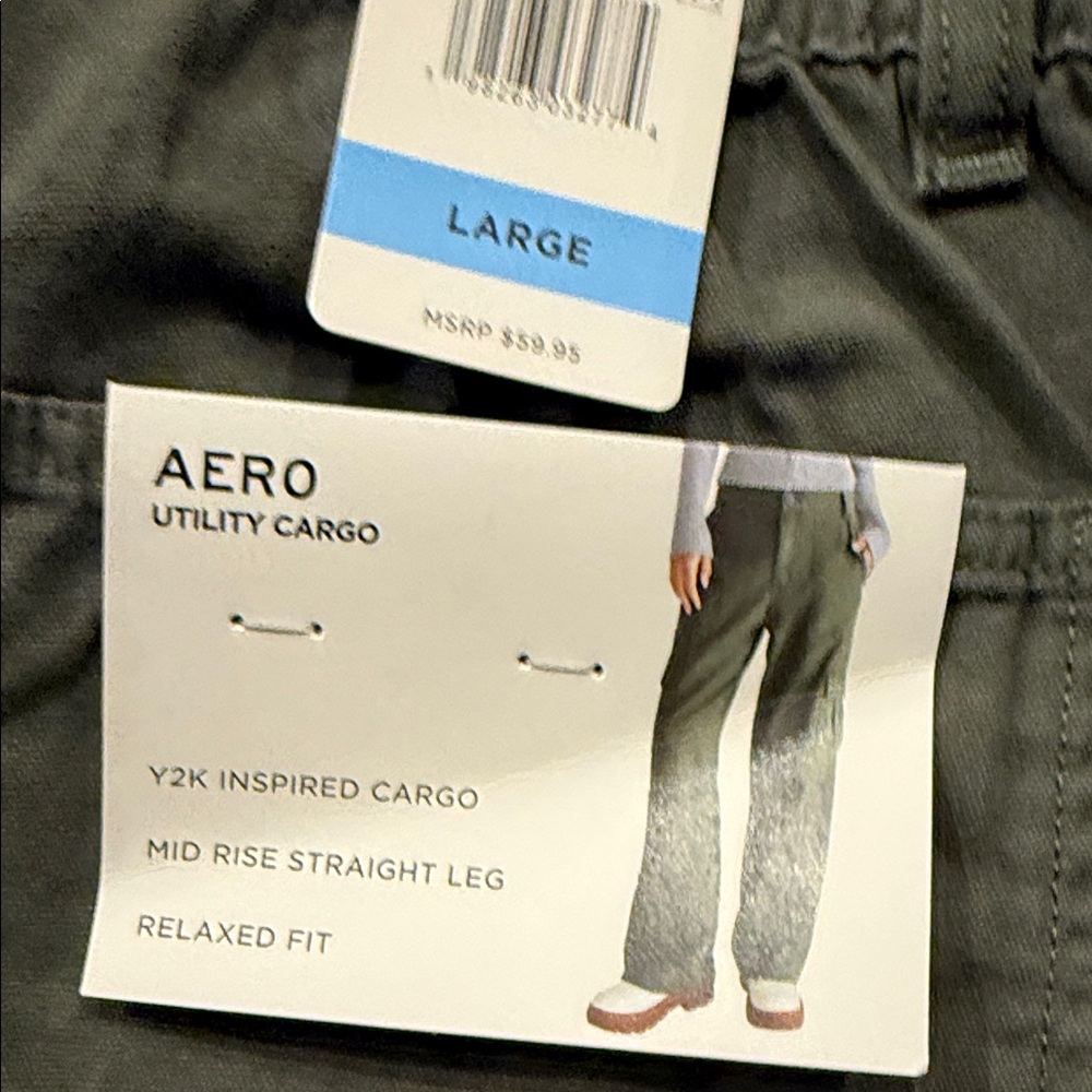 Aeropostale Women’s Green Cargo Pants Utility Pocket Elastic Waist Size medium - Picture 3 of 8